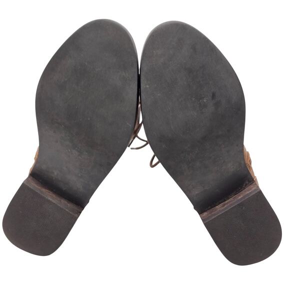 Jeffrey Campbell Ibiza Distressed Brown Leather Ankle Boots Side Zip Size 6.5 - Picture 11 of 14